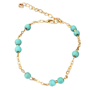 Beaded Turquoise Anklet