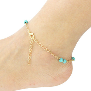 Beaded Turquoise Anklet