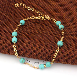 Beaded Turquoise Anklet