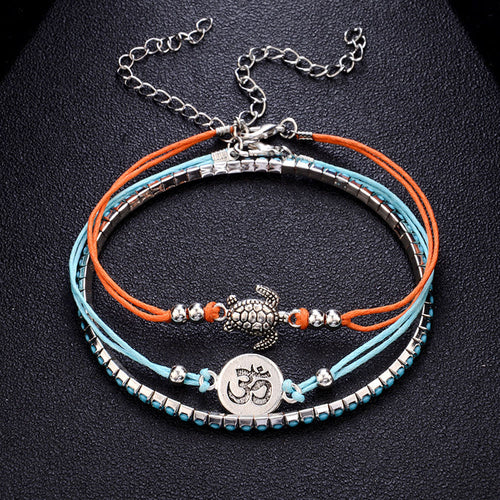 Bohemian Tortoise and Ohm Anklet