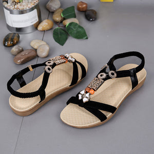 Casual Elastic Strap Beach Sandals