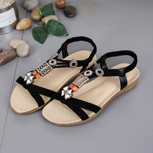 Casual Elastic Strap Beach Sandals