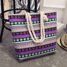 Load image into Gallery viewer, New Summer Canvas Bohemian Style Striped Shoulder Beach Bag