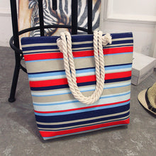 Load image into Gallery viewer, New Summer Canvas Bohemian Style Striped Shoulder Beach Bag