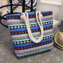 Load image into Gallery viewer, New Summer Canvas Bohemian Style Striped Shoulder Beach Bag