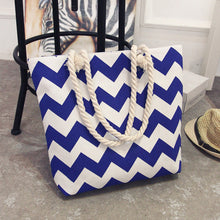 Load image into Gallery viewer, New Summer Canvas Bohemian Style Striped Shoulder Beach Bag