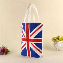 Load image into Gallery viewer, UK Flag Canvas Tote Beach Bag with Zipper Enclosure