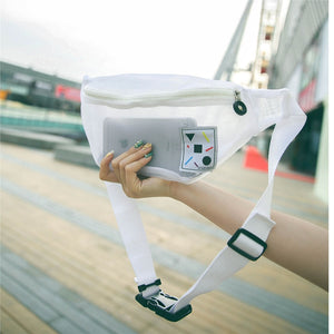 White Transparent Crossbody Fanny Pack Bag
