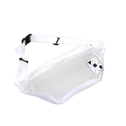 White Transparent Crossbody Fanny Pack Bag