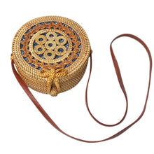 Load image into Gallery viewer, Handwoven Straw Design Patterned Crossbody Bag