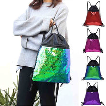 Load image into Gallery viewer, Sequin Drawstring Beach Bag