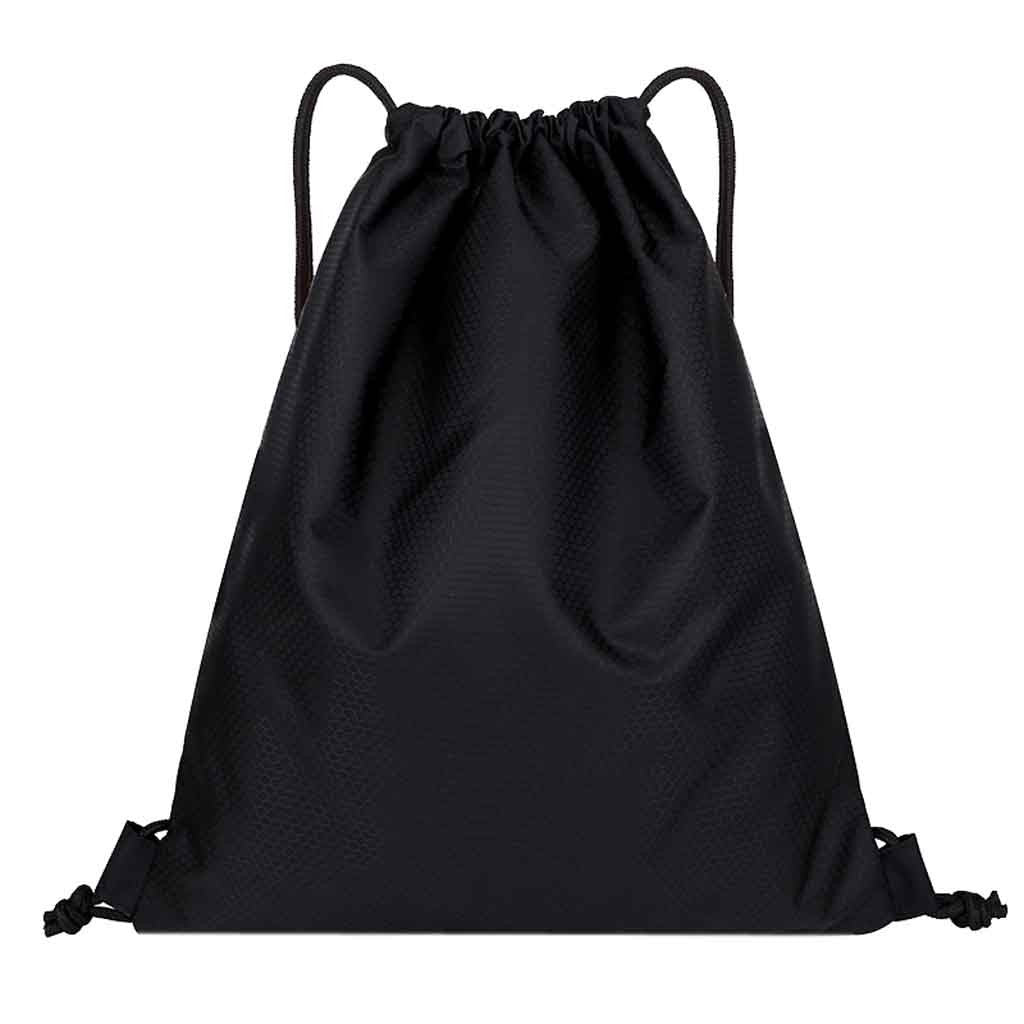 Solid Zip Drawstring Beach Bag