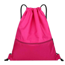 Load image into Gallery viewer, Solid Zip Drawstring Beach Bag