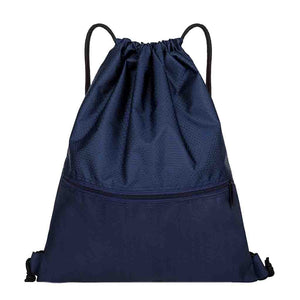 Solid Zip Drawstring Beach Bag