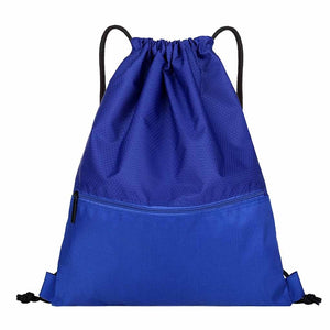 Solid Zip Drawstring Beach Bag