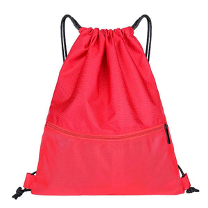 Solid Zip Drawstring Beach Bag