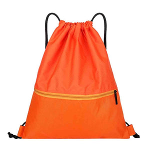 Solid Zip Drawstring Beach Bag