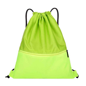 Solid Zip Drawstring Beach Bag