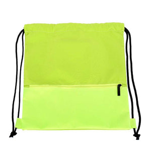 Solid Zip Drawstring Beach Bag