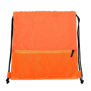 Solid Zip Drawstring Beach Bag