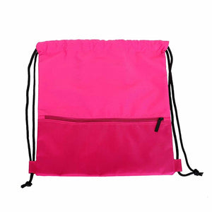 Solid Zip Drawstring Beach Bag