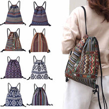 Load image into Gallery viewer, Patterned Drawstring Beach Bag