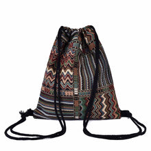 Load image into Gallery viewer, Patterned Drawstring Beach Bag