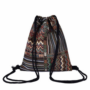 Patterned Drawstring Beach Bag